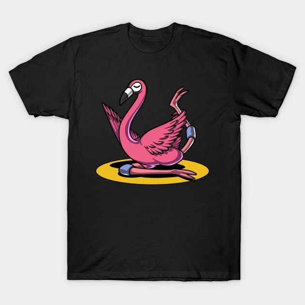 Cute Flaimingo Yoga Lover Bird T-Shirt by underheaven